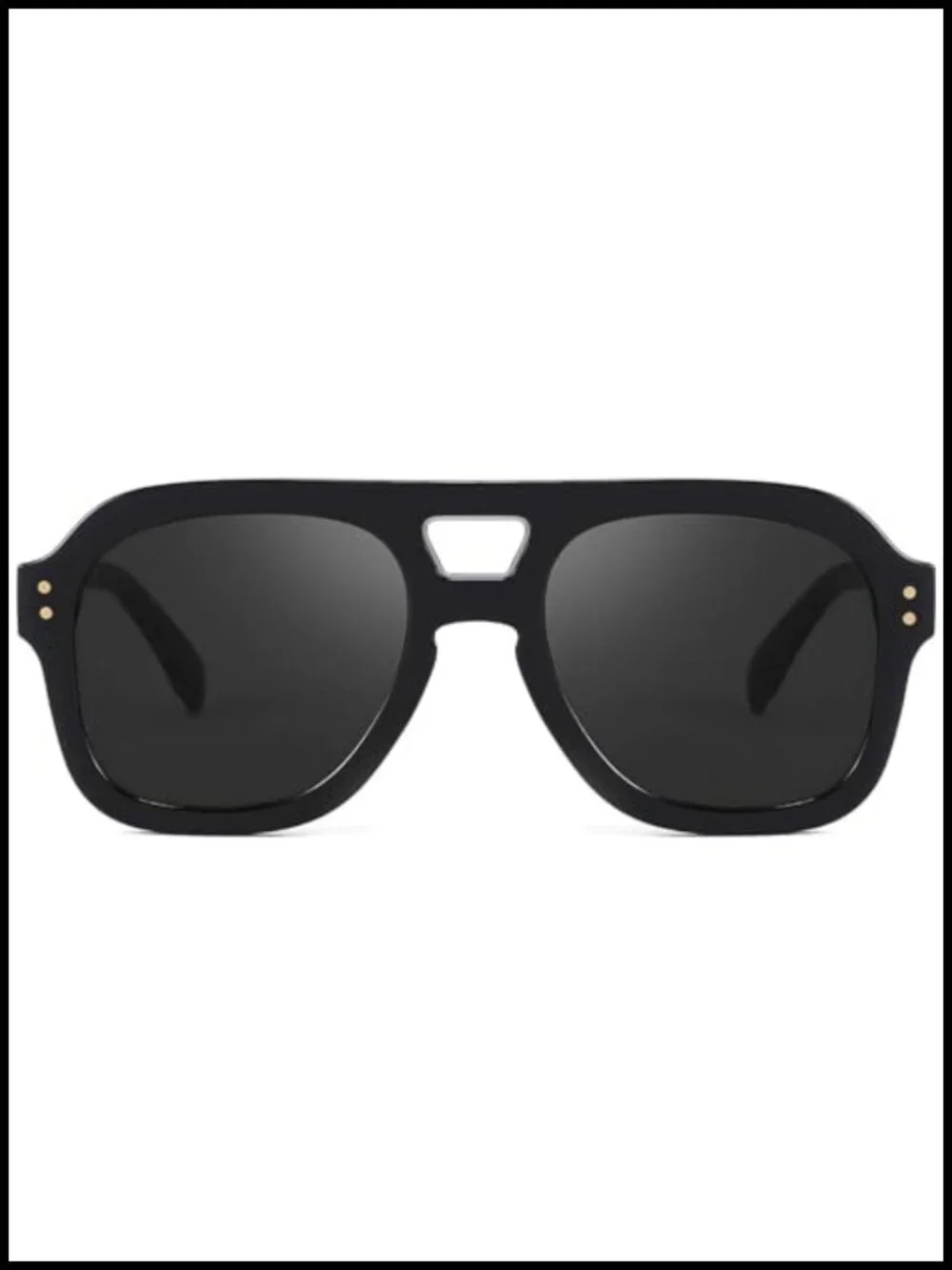 Vintage Pilot Sunglasses for Women Men Square Chunky Frame UV400 Protection